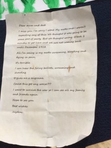 My ANZAC letter